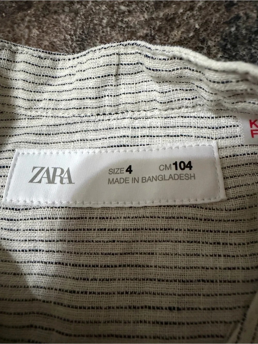 Zara Cream Pinstripe Band-Collar Button-Down Shirt